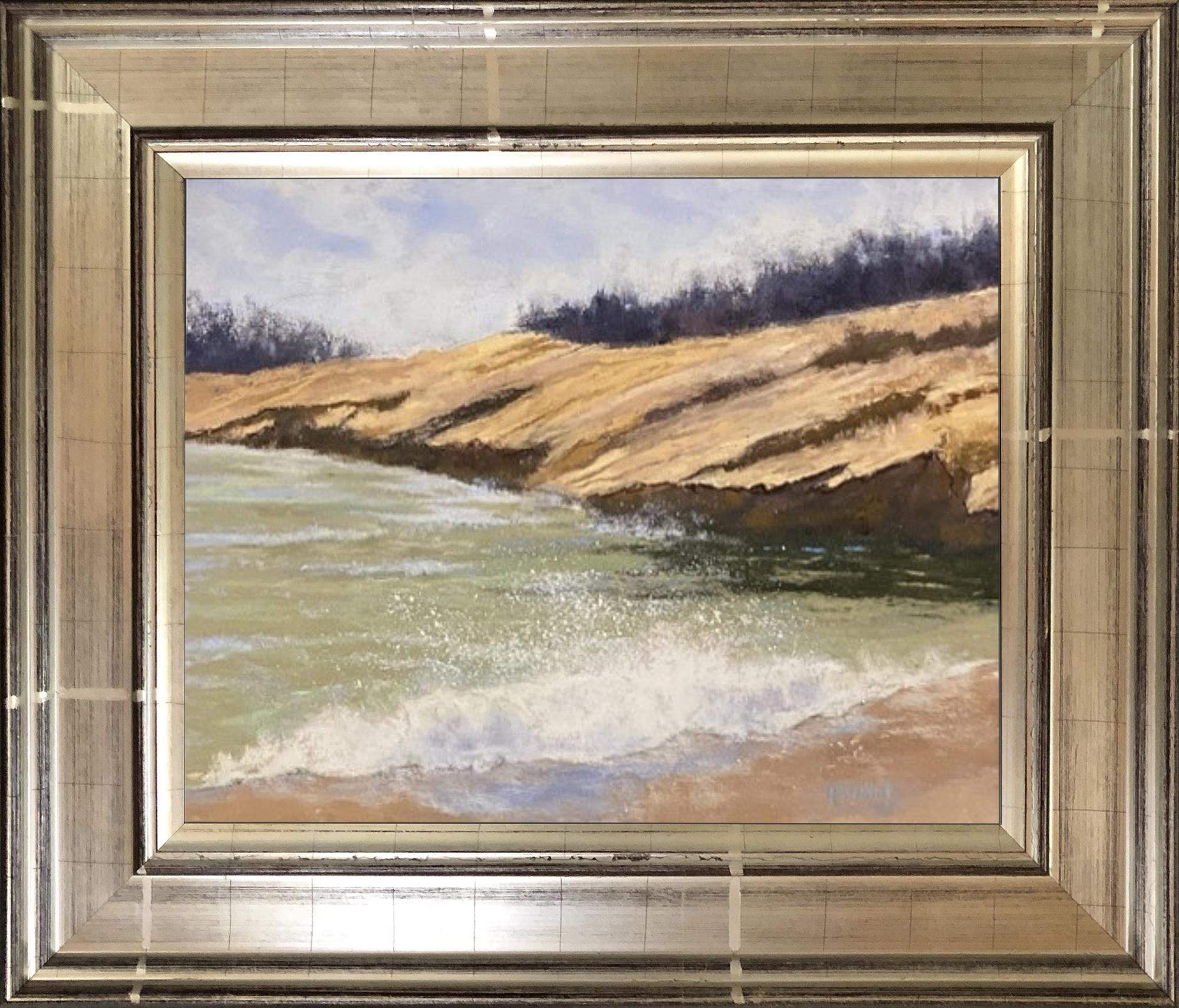 Dina Gardner Landscape Painting - Maine Memories, Original Impressionist Seascape Pastel Painting on Board, 2021