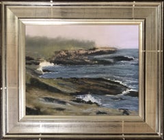 Misty Morning, Original Impressionist Pastel Seascape Painting, 2020