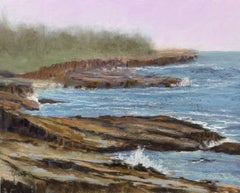 Misty Morning, Original Impressionist Pastel Seascape Painting, 2020