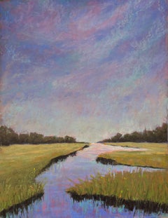 Lumière du matin - Peinture de marais impressionniste au pastel