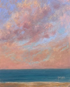 El rubor de la mañana - Pintura al pastel de un paisaje al atardecer