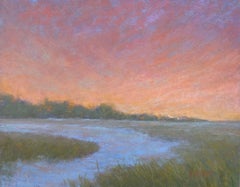 Morning's Glow, Original Pastel Impressionist Landscape Painting