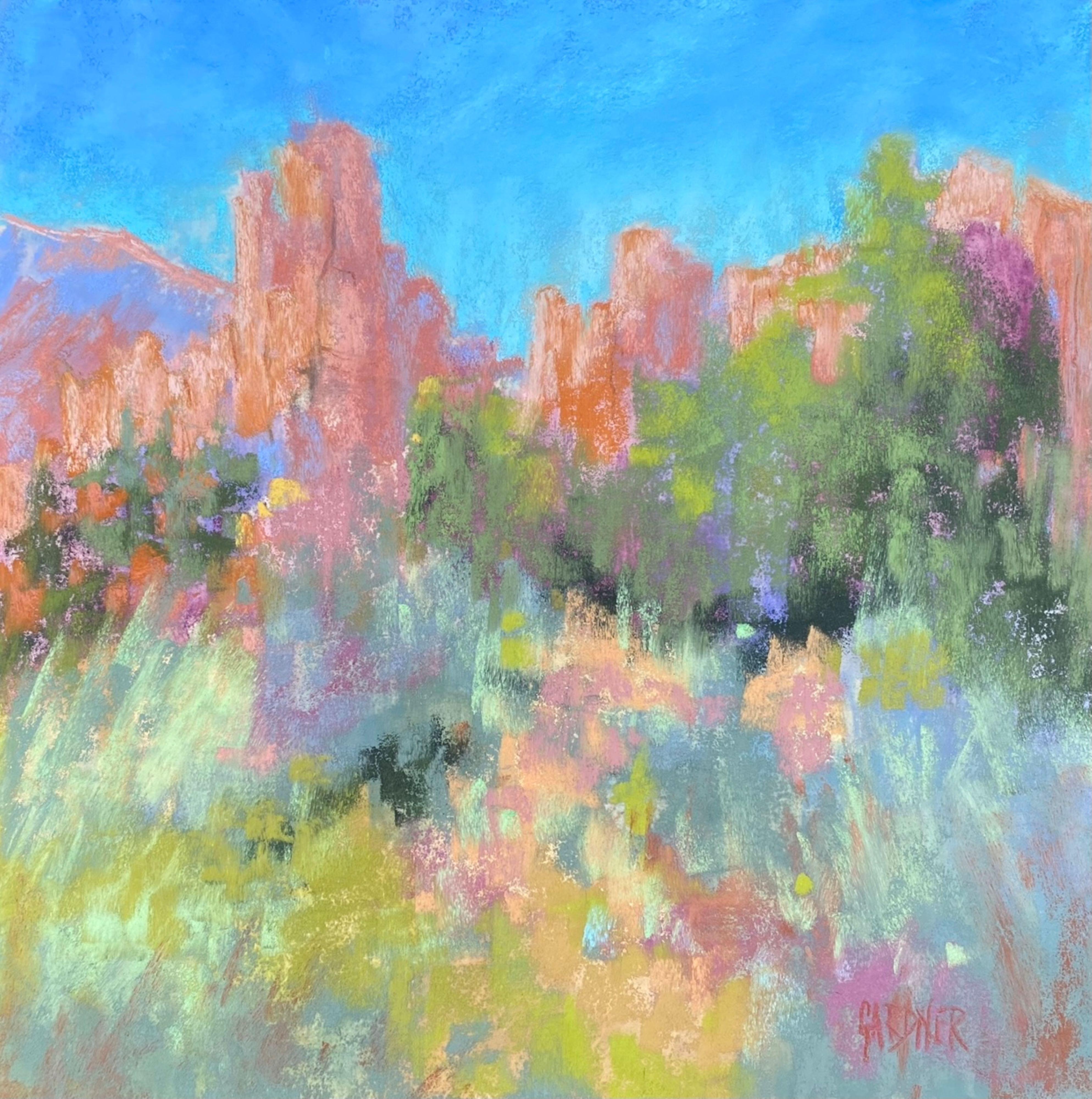 Mountain Time, Original Signed Contemporary Impressionist Pastel Landscape