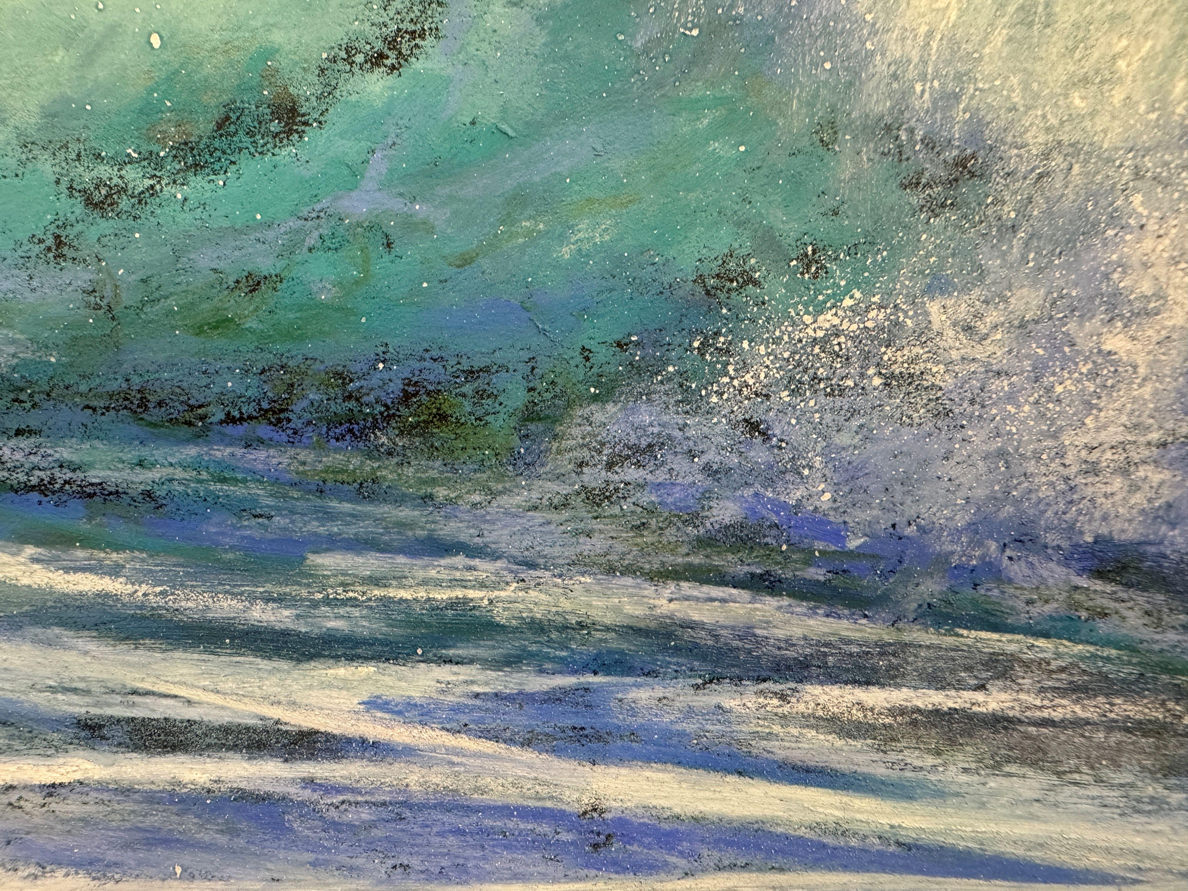 Una volta ogni tanto ti si accende la luce - Onda pastello ispirata ai Grateful Dead - Landscape Painting Blu di Dina Gardner