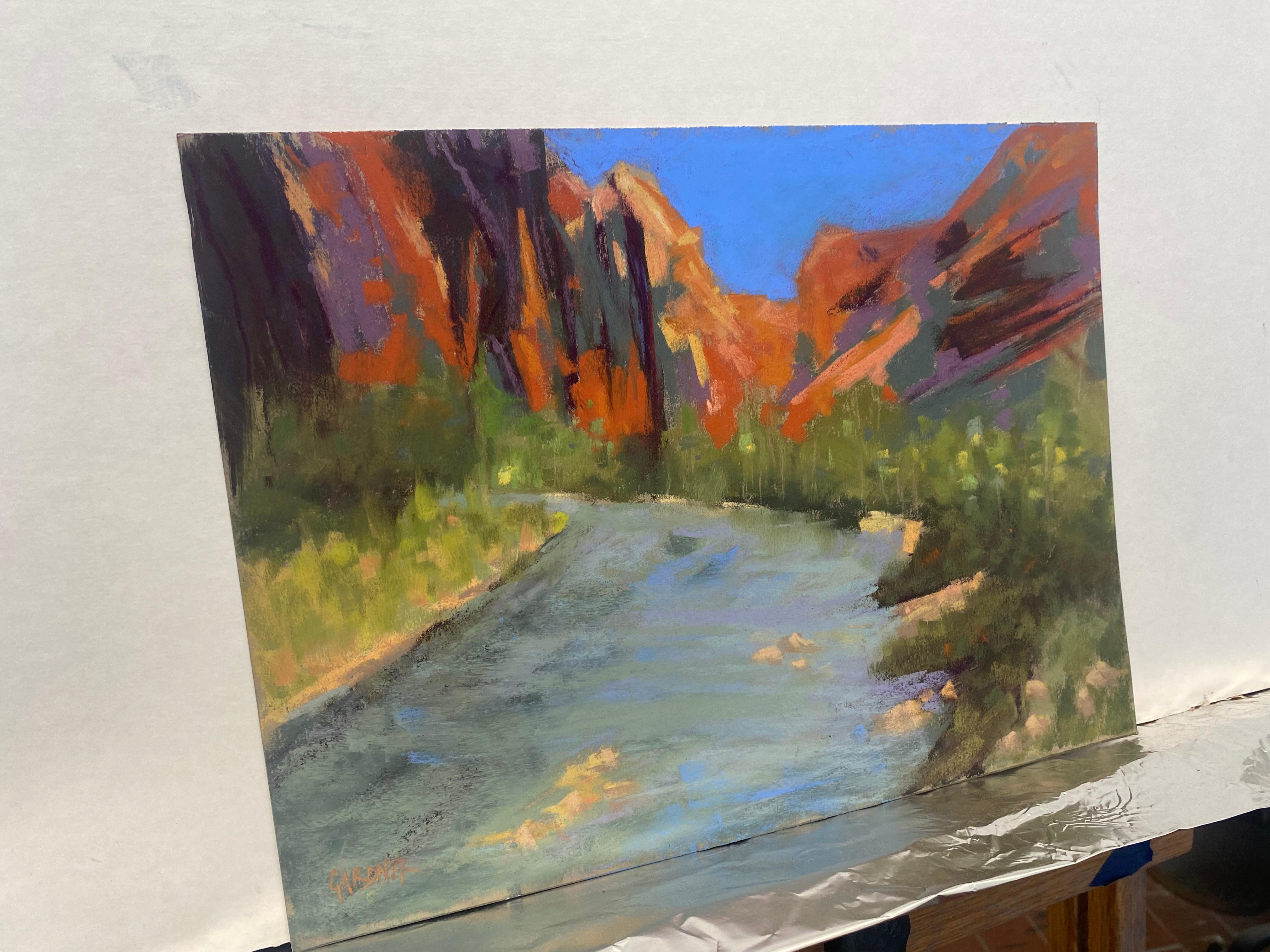 « Only A River's » (Gonna Make Things Right) - Peinture de paysage originale signée - Impressionnisme Painting par Dina Gardner
