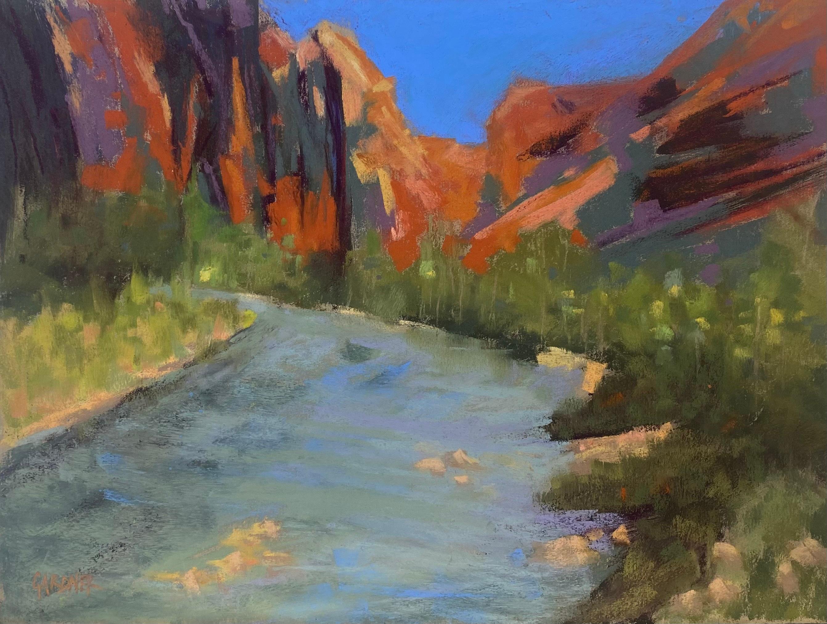 Only A River's (Gonna Make Things Right), peinture de paysage impressionniste originale
9
