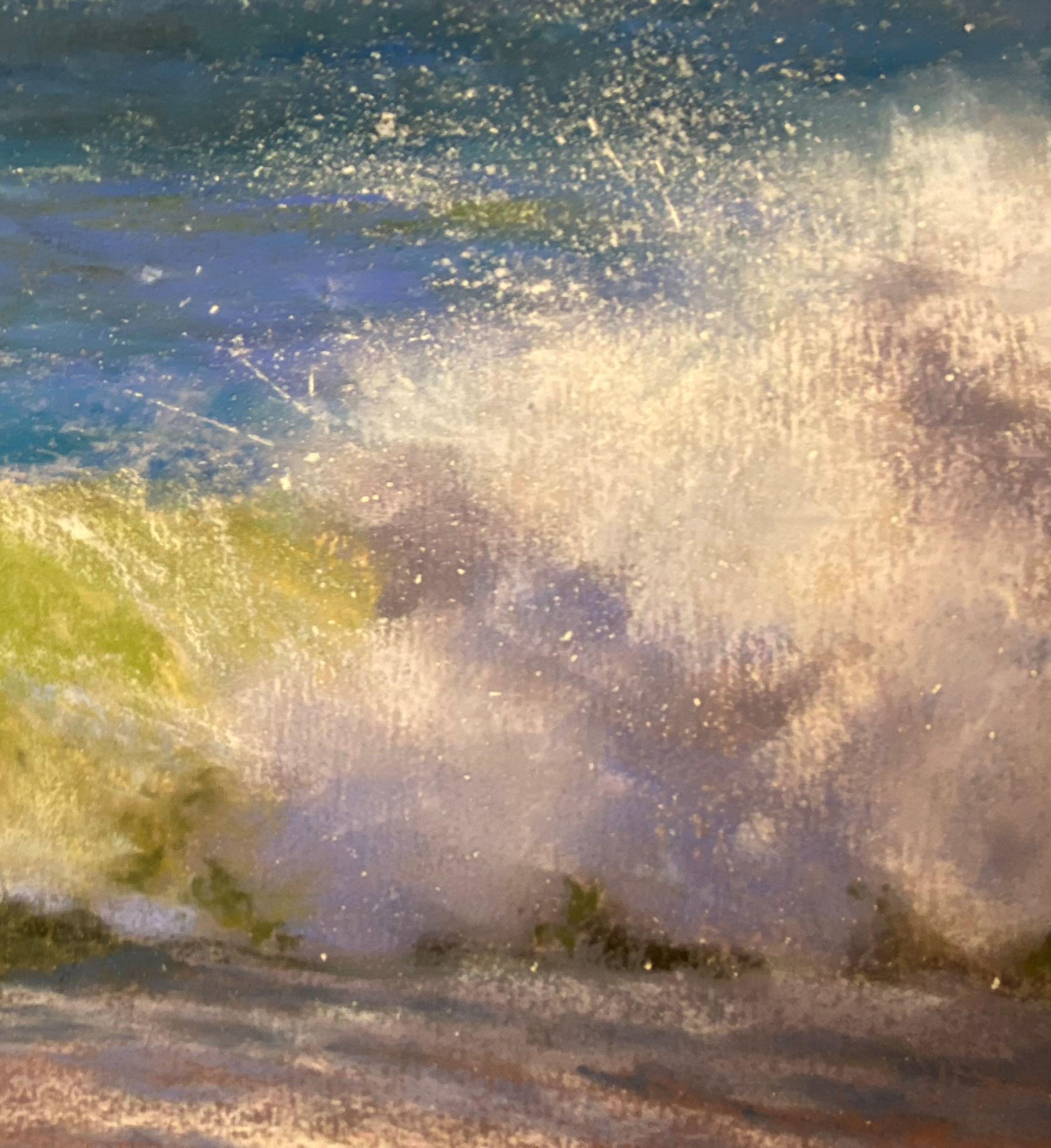 Postcard from the Shore - Impressionist Pastel Wave Painting For Sale 2