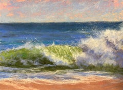 Cartolina dalla riva - Pittura impressionista a pastello sulle onde