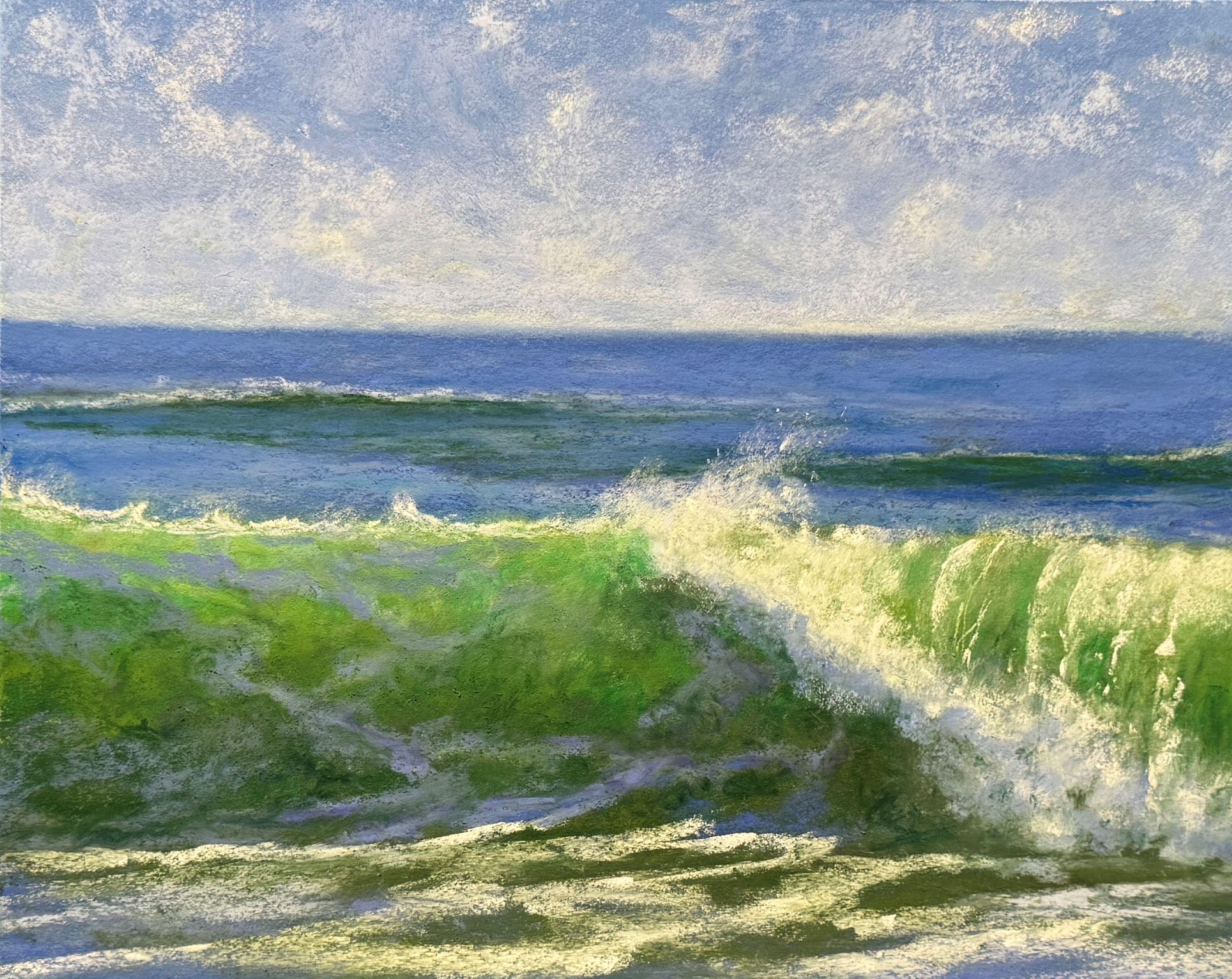 Dina Gardner Landscape Painting - Savoir Vivre - Impressionist Wave Pastel Painting