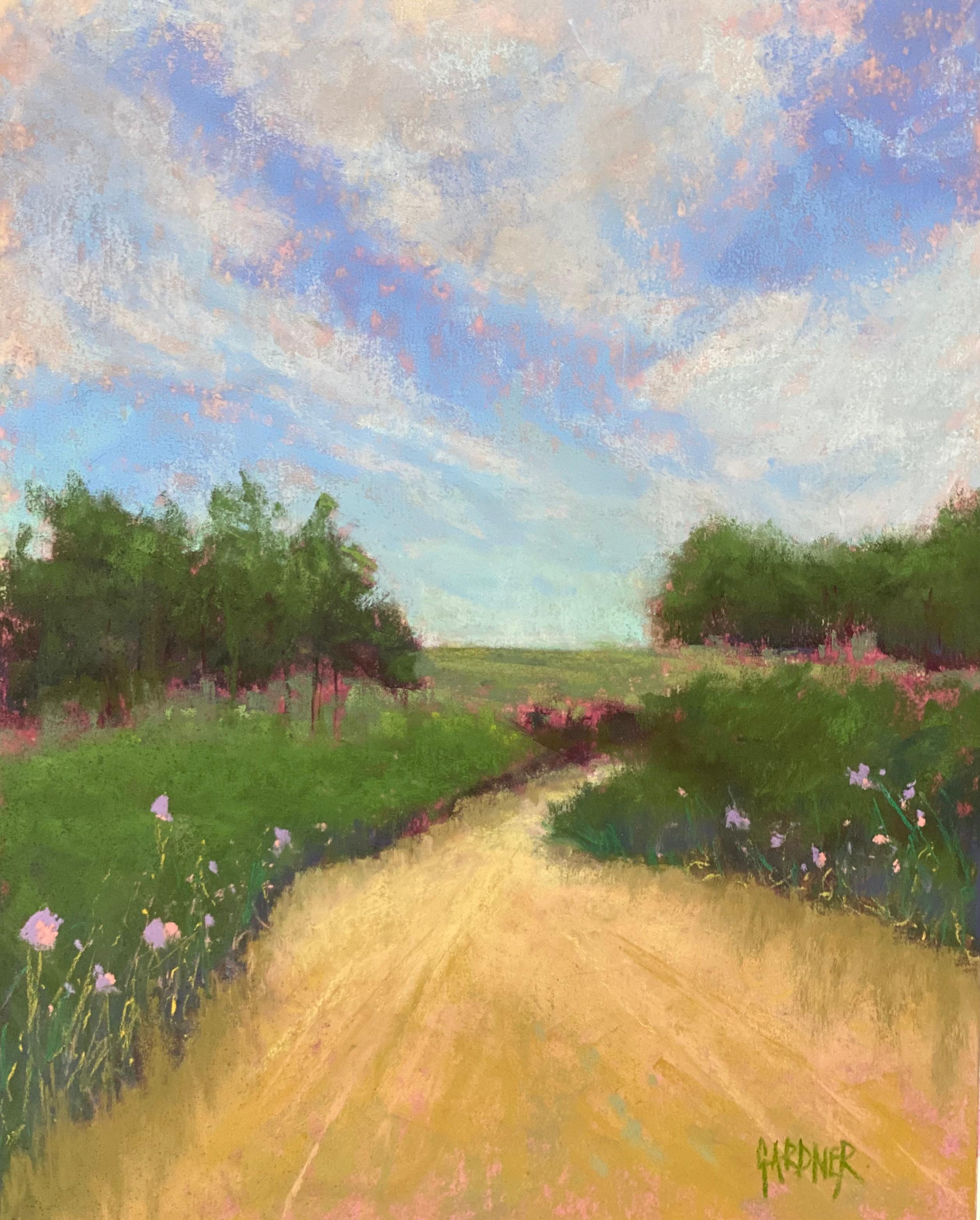 Landscape Painting Dina Gardner - Savoring the Day - Peinture de chemin au pastel