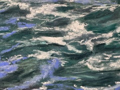 Symphonie de la mer  - Peinture impressionniste au pastel avec vagues