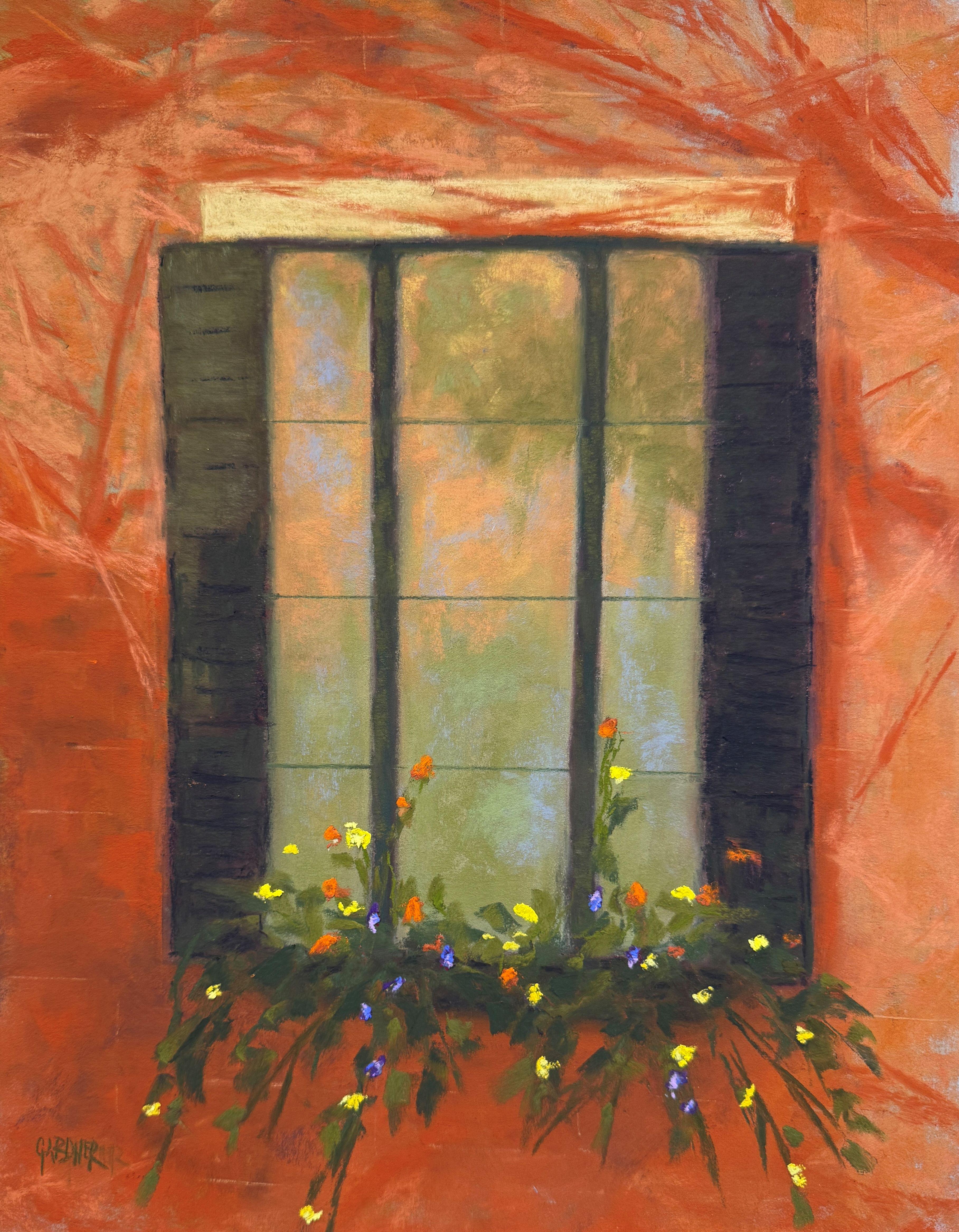 Shadow Play - Pastel Impressionist Boston Window Box Painting
