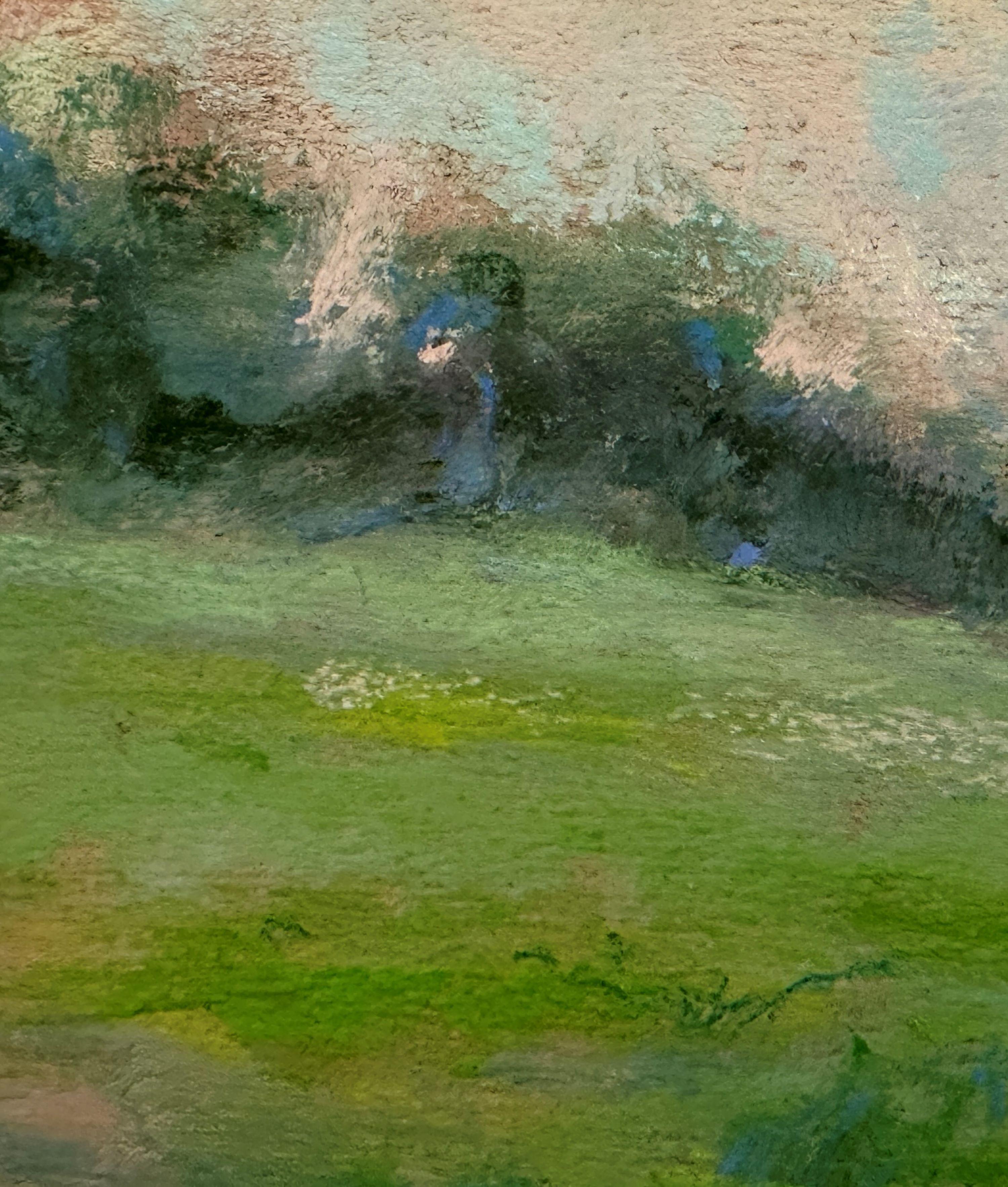 Sky High 1 - Peinture impressionniste Meadow Sunset Pastel - Impressionnisme Painting par Dina Gardner