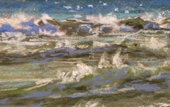 Sparkling Seas - Pastel Wave Painting