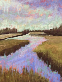Spring Awakenings - Estuary Marsh Sunsrise Pastel Painting