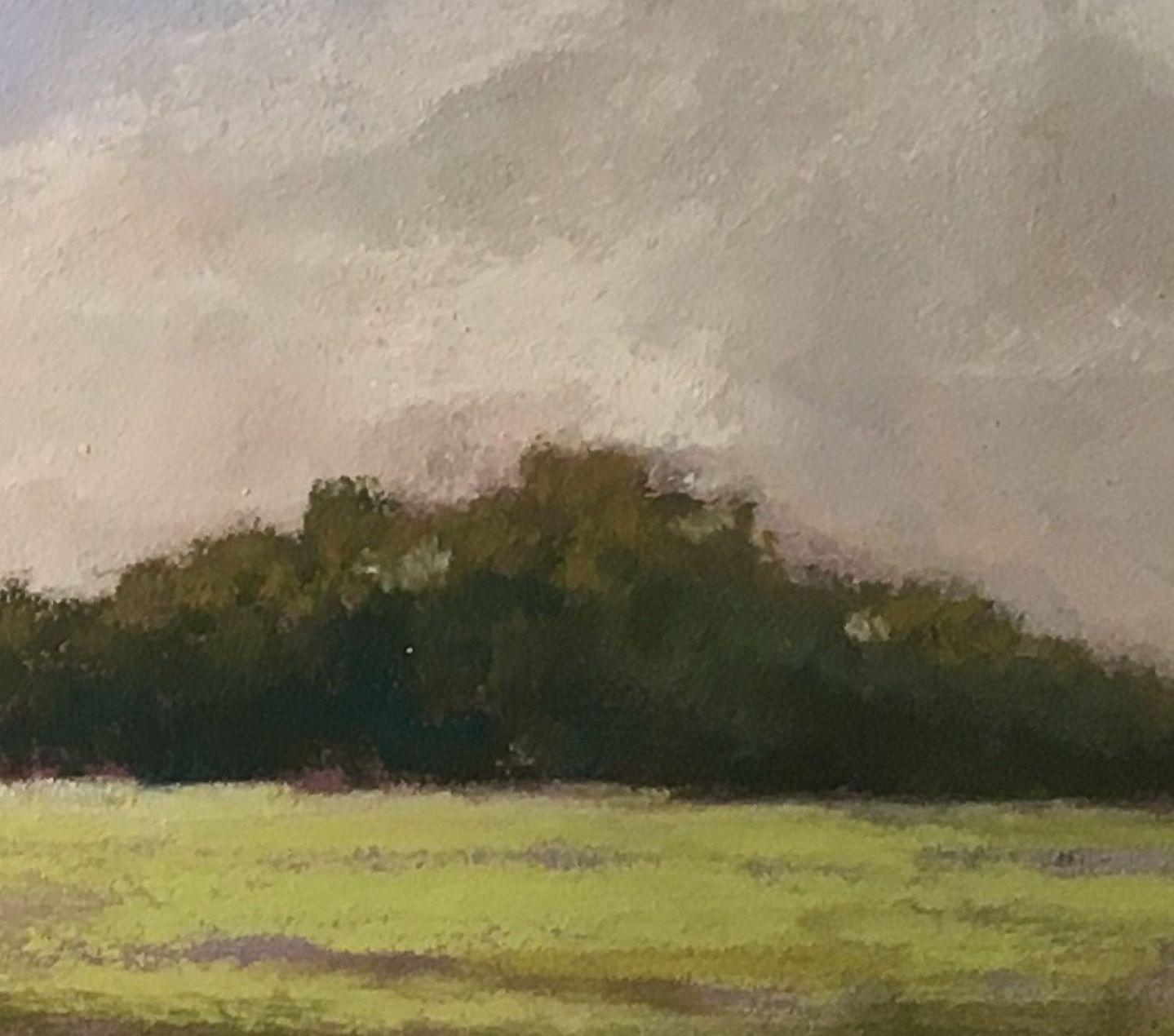 Sunday Drive, Original Contemporary Impressionist Landscape Pastel Painting - Beige Landscape Art by Dina Gardner