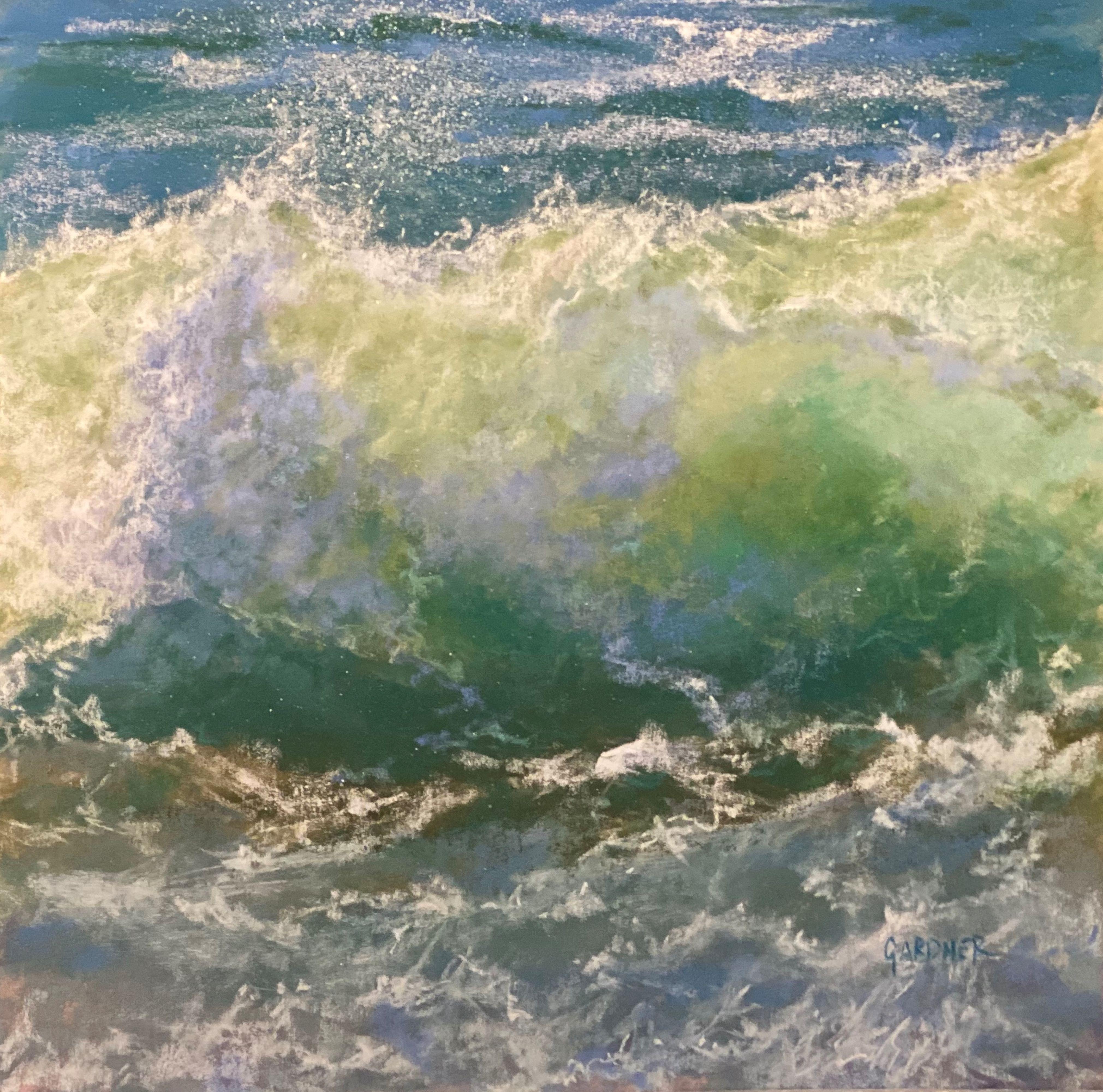 Landscape Painting de Dina Gardner - Más alto que tus sueños - Pintura impresionista al pastel sobre olas