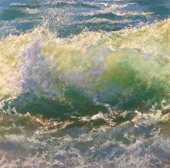 Taller than Your Dreams – Impressionistisches Pastellfarben-Gemälde mit Pastellstrahlen