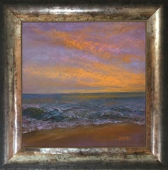 Tangerine Sky, Framed Original Landscape Painting, 2020
