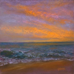 Tangerine Sky, Framed Original Landscape Painting, 2020