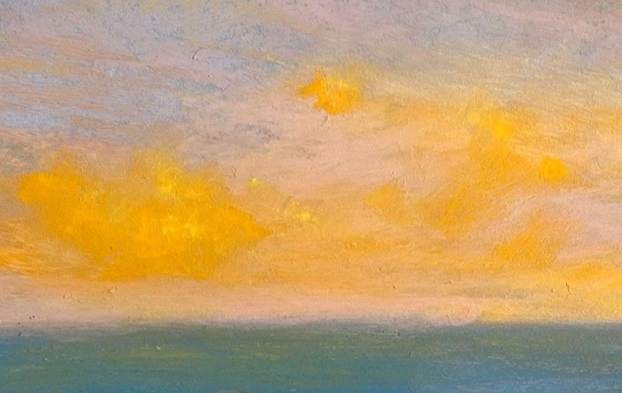 Le soleil couchant comme de l'abeille, peinture impressionniste originale de paysage au pastel - Impressionnisme Painting par Dina Gardner