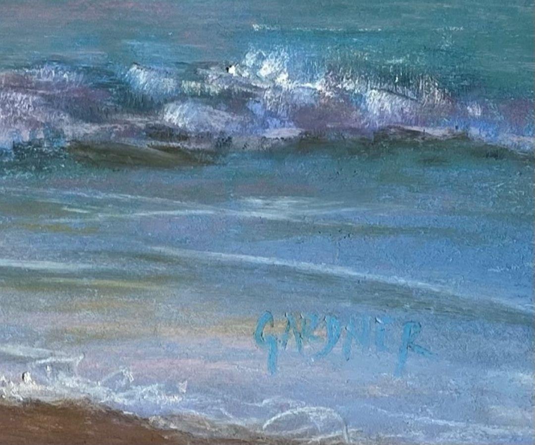 Le soleil couchant comme de l'abeille, peinture impressionniste originale de paysage au pastel en vente 1