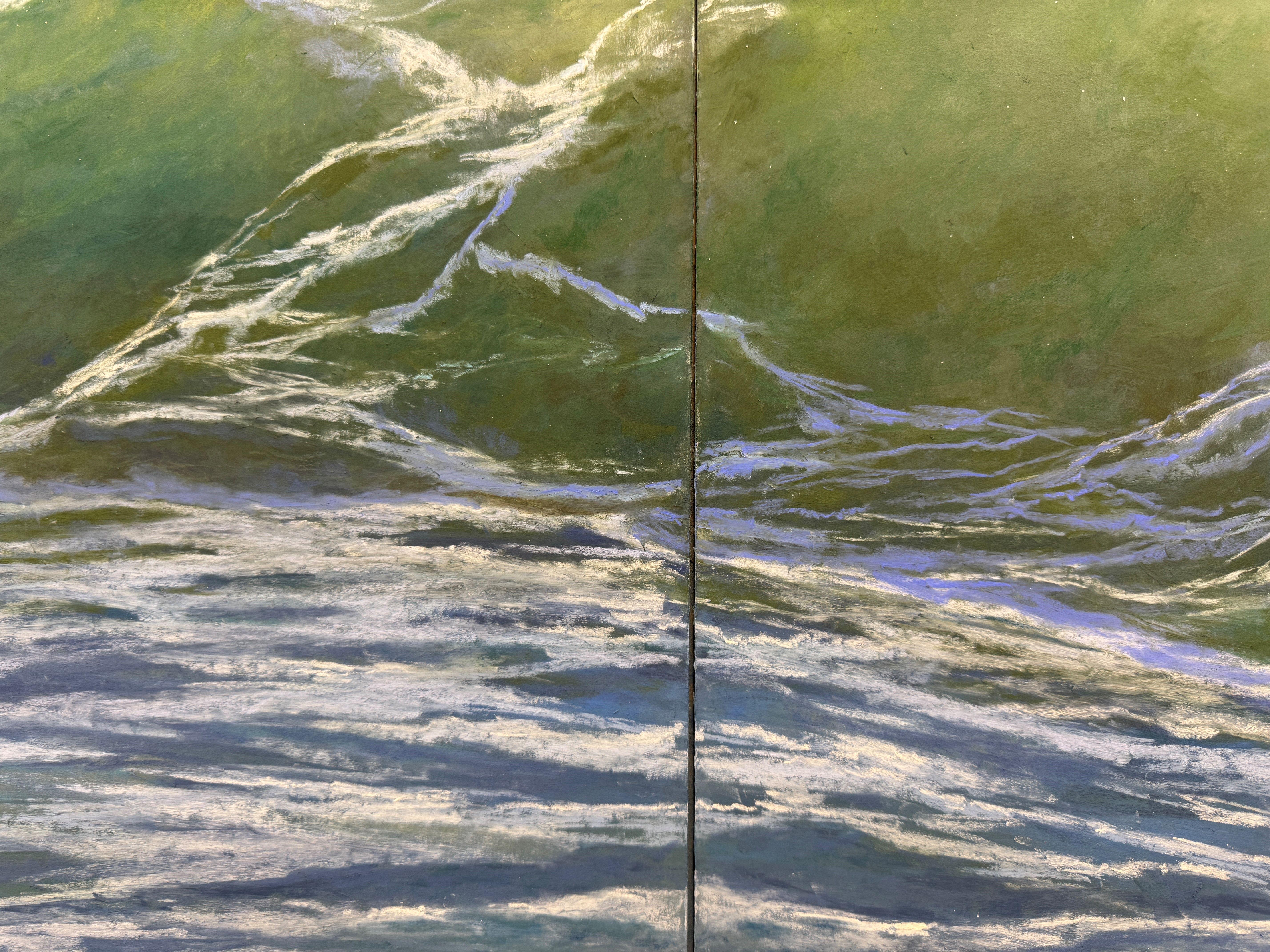 Three Sheets to the Wind (2) - Pastel Impressionist Wave Painting For Sale 1