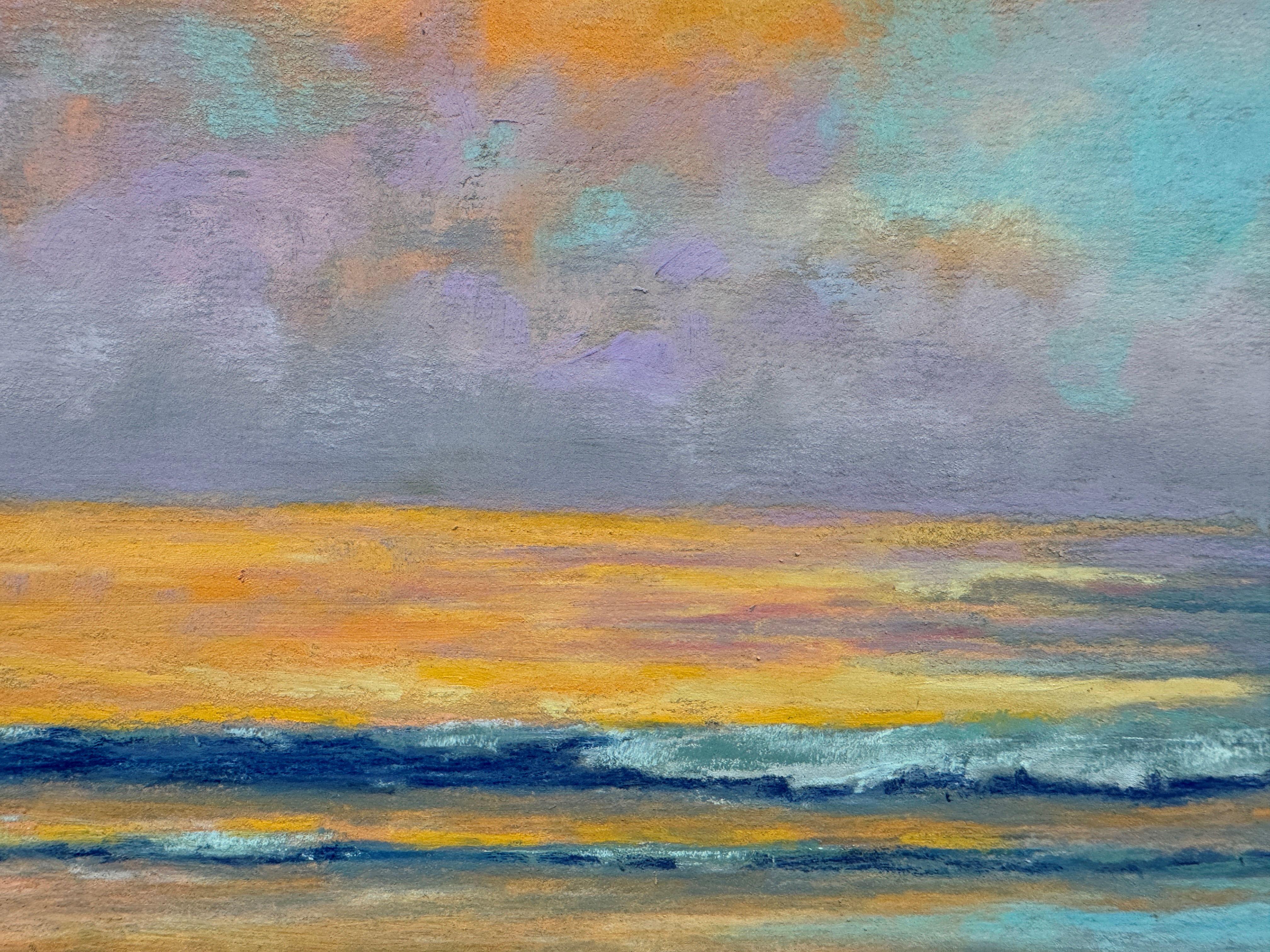Beauté transcendante - Peinture impressionniste au pastel d'un coucher de soleil - Painting de Dina Gardner