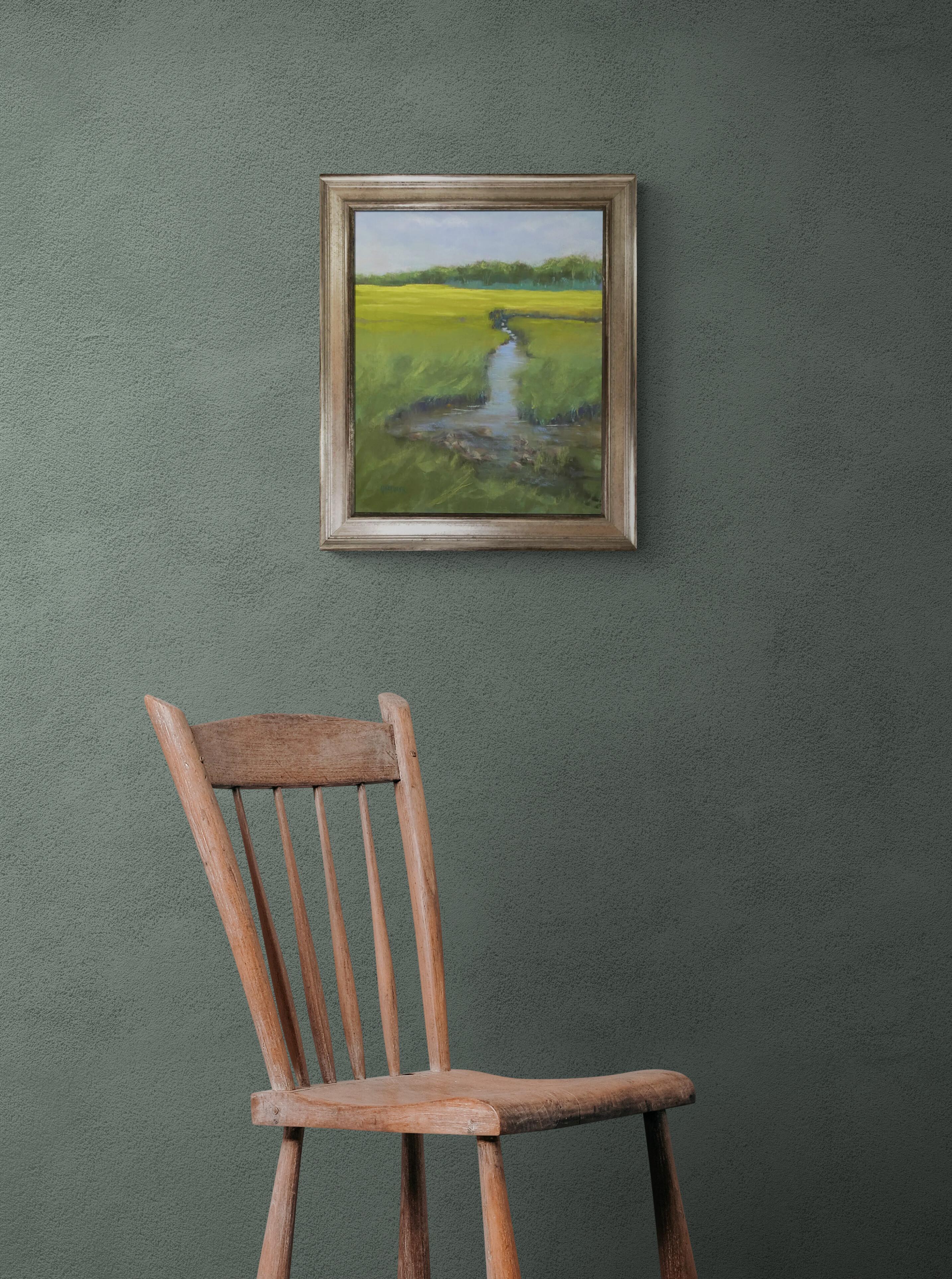 True North, Framed Original Contemporary Impressionist Landscape Pastel Painting - Brown Landscape Painting by Dina Gardner