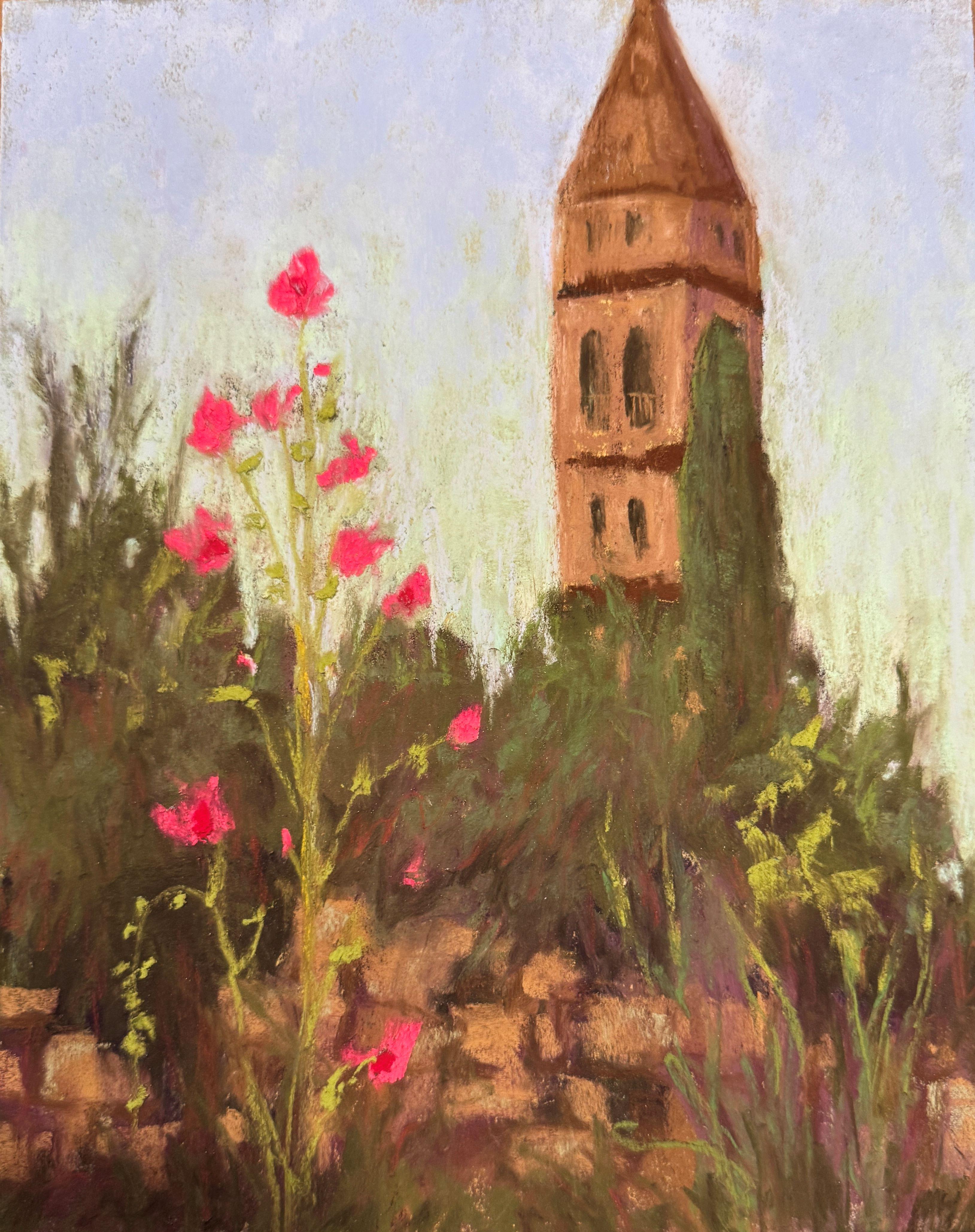 Village Backroads
14.0 × 11.0 × 1.0, 1.0 lbs 
Pastel on archival paper 
Hand signed by the artist

Artist's Commentary: 
"This photo reference is from a bike ride I was doing through small village towns in Croatia. I loved the juxtaposition of the