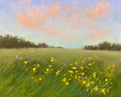 Walking On Sunshine, Original Impressionist Landscape Pastel Painting on Board