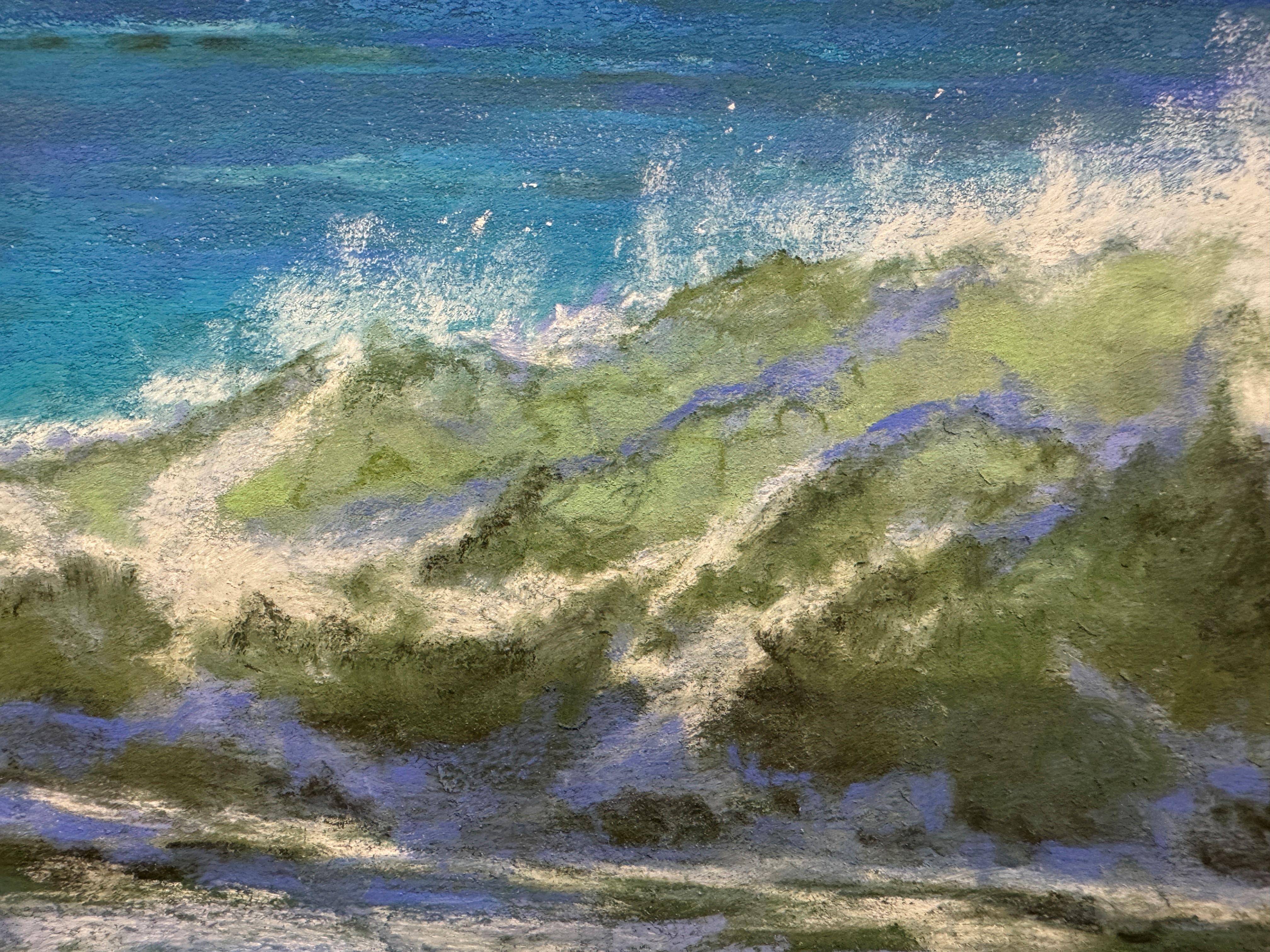Wing and a Prayer - Peinture impressionniste au pastel avec des vagues - Impressionnisme Painting par Dina Gardner