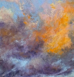 Besas como el fuego - Pintura al pastel impresionista de una puesta de sol en California