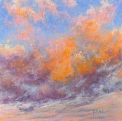 „You Kiss Like Fire“ – Impressionistisches kalifornisches Pastellgemälde mit Sonnenuntergang