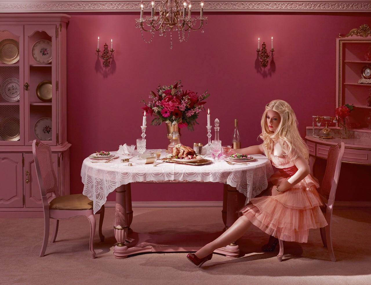Dina Goldstein Color Photograph - Dining Alone
