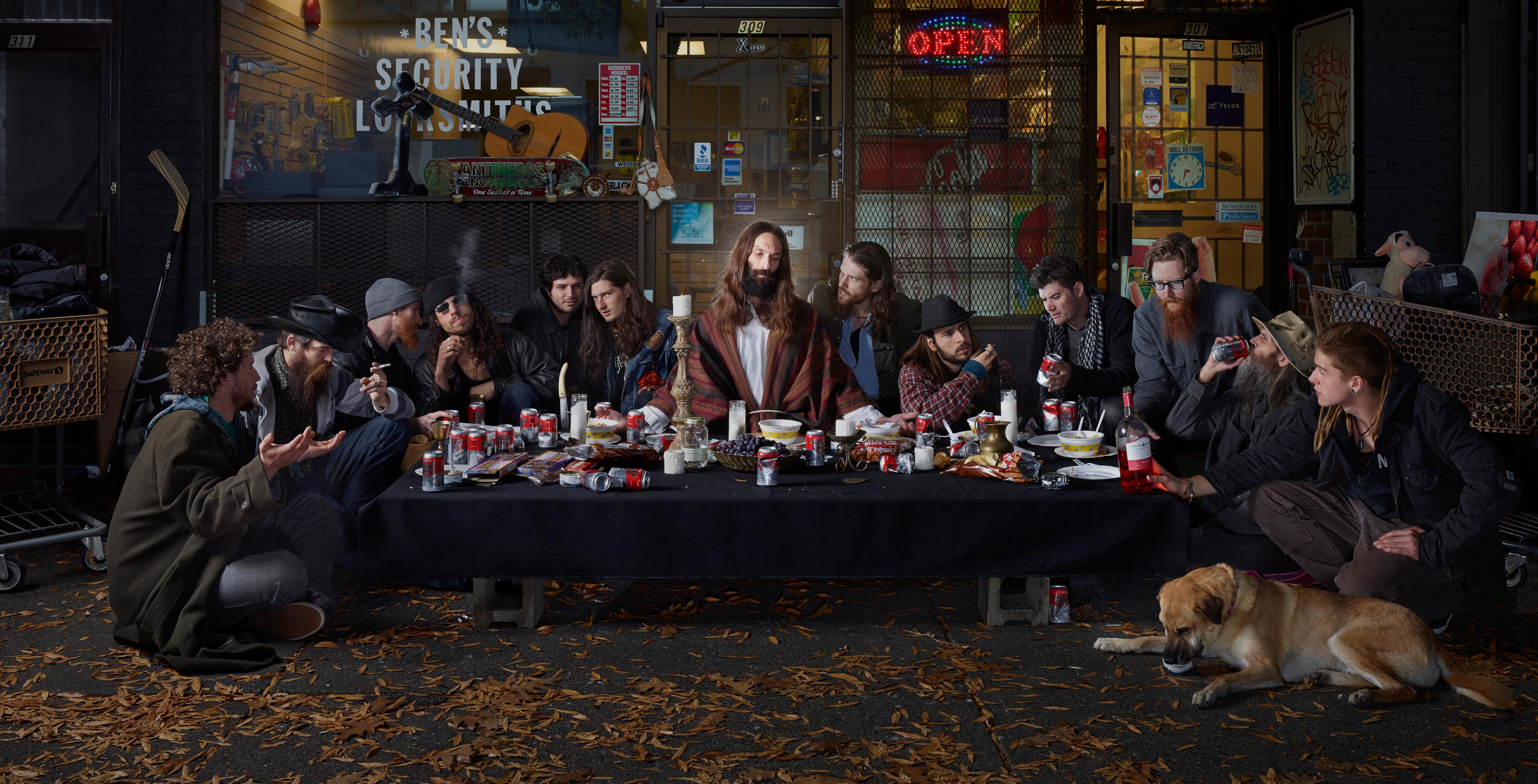Dina Goldstein Figurative Photograph - Last Supper, East Vancouver