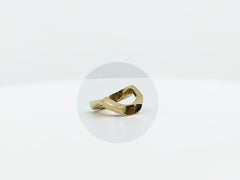 Dina González Mascaró "Curved Folded" architectural form ring 18K yellow gold