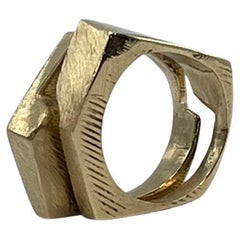 Dina González Mascaró "pair" ring in 18K yellow gold limited edition