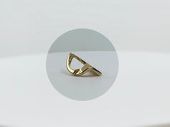 Dina González Mascaró "Simple Folded" architectural form ring 18K yellow gold