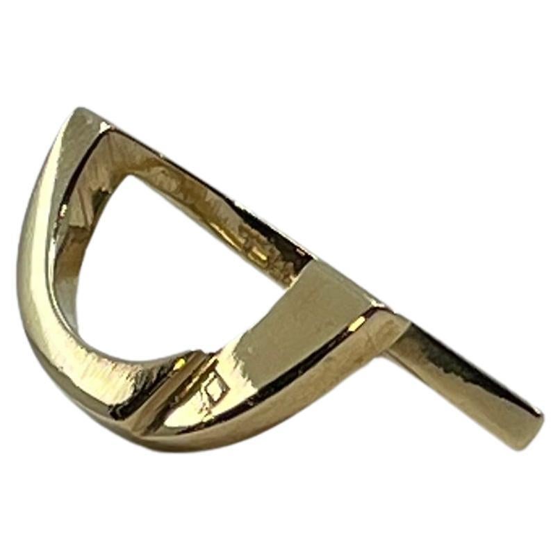 Dina González Mascaró "Simple Folded" architectural form ring 18K yellow gold For Sale