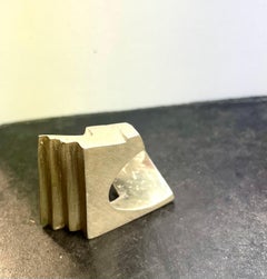 Dina González Mascaró  "stairs" ring in sterling silver white finish