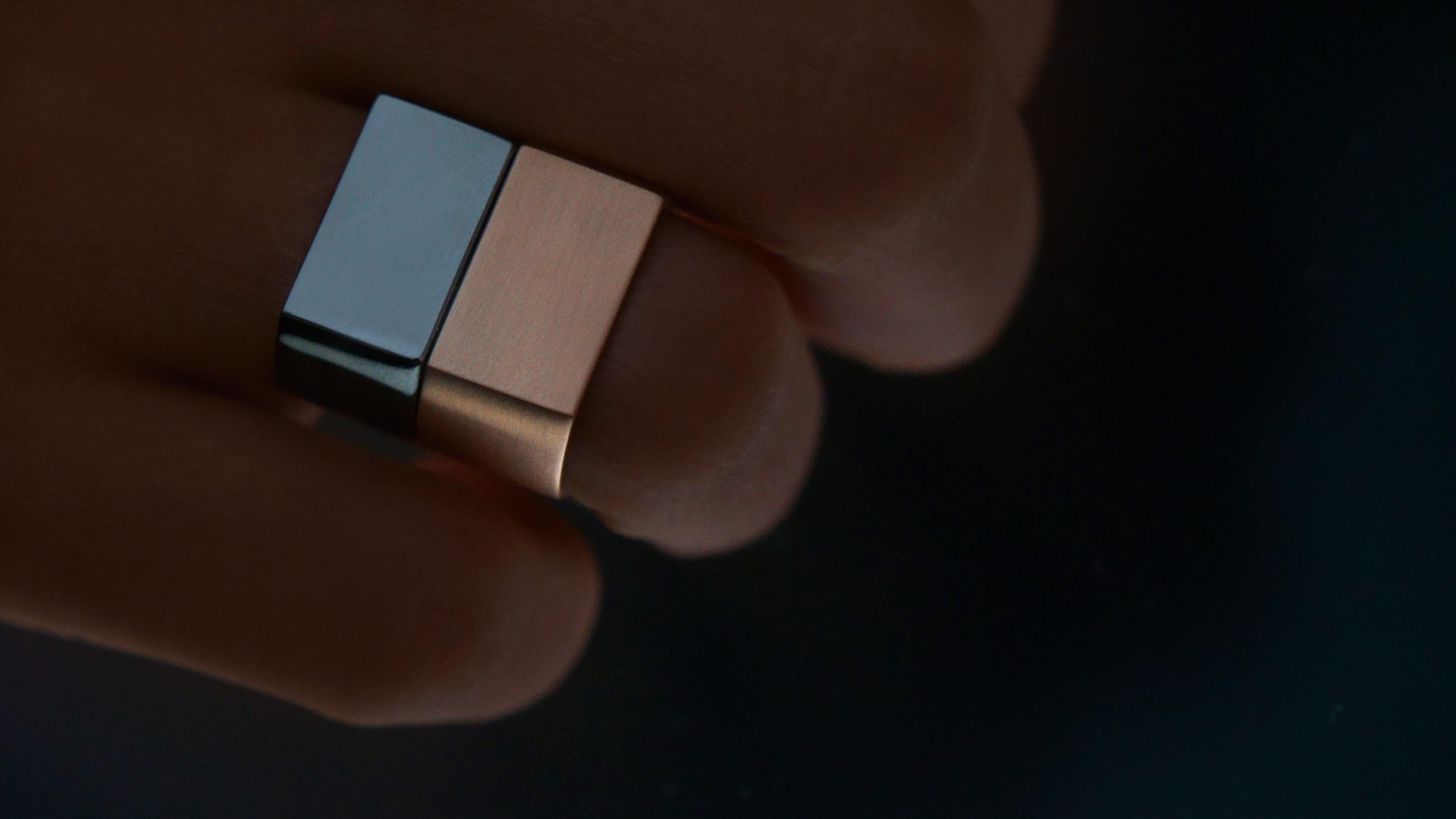 Customizable Dina Kamal, Flat Plate Man Ring, 18k Black Gold For Sale ...