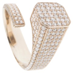 Dina Kamal, Ra Pinky Ring, 18k Beige Gold with Natural White Diamonds