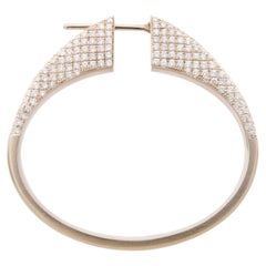 Dina Kamal, Tribal Earrings, 18k Beige Gold with Natural White Diamonds