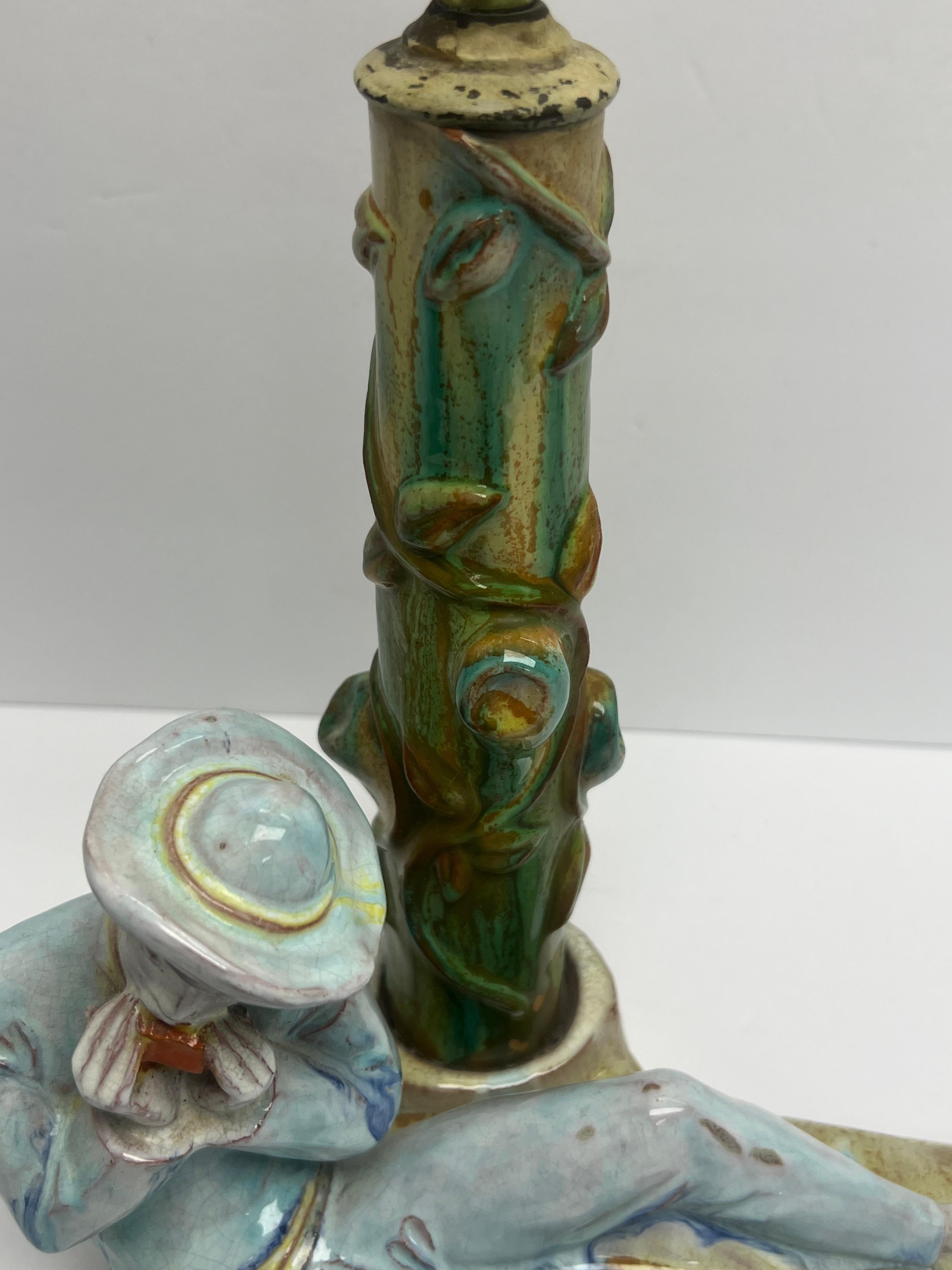 Dina Kuhn  Mundharmonikerspieler Harmonica Player Table Lamp In Excellent Condition For Sale In Miami, FL