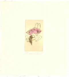 Dina Larot (geb. 1942) – signierte Lithographie Das junge Mädchen aus der Mitte des 20. Jahrhunderts
