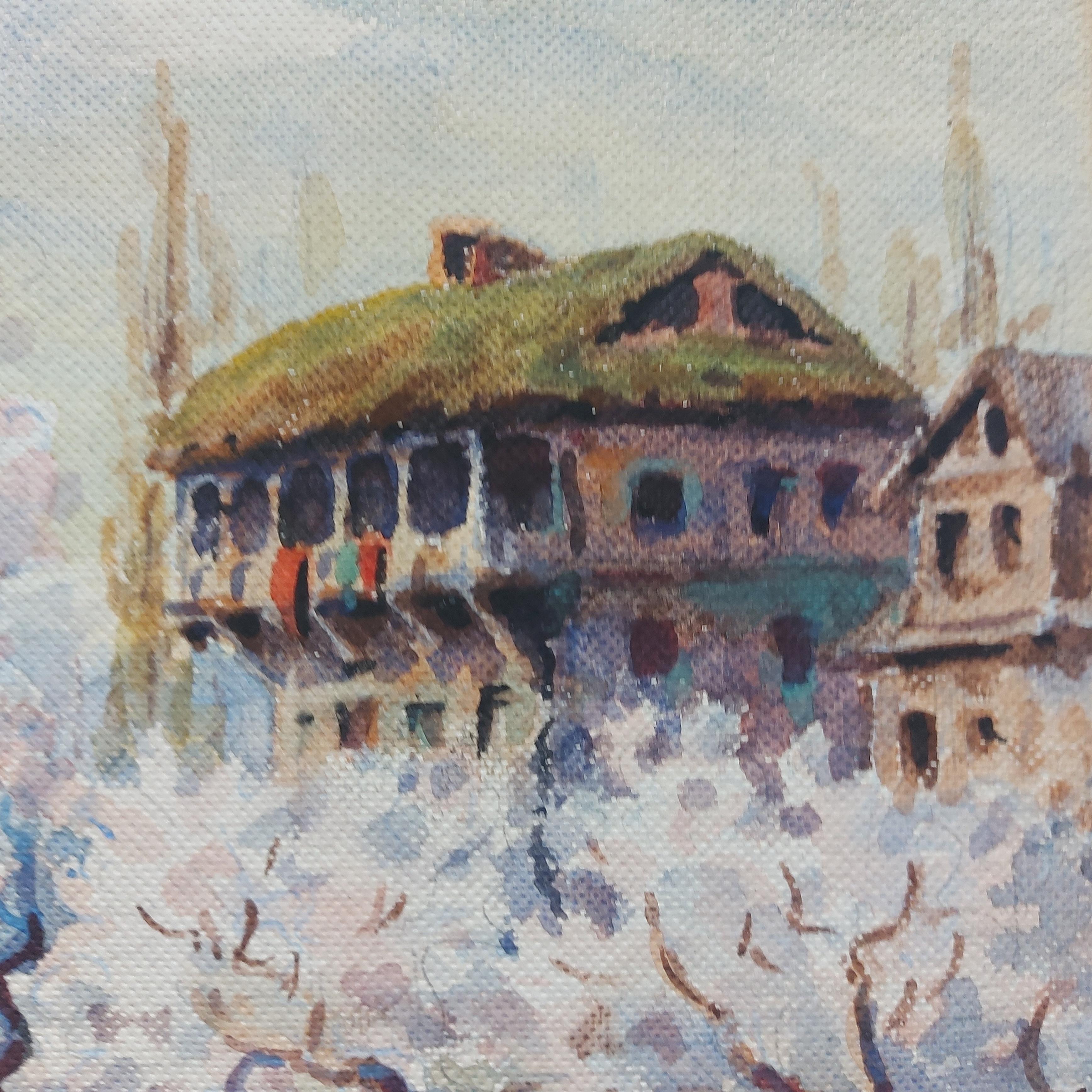 Valle del Kashmir Mandorlo in fiore Dina Nath Walli Paesaggio di montagna India Arte in vendita 2