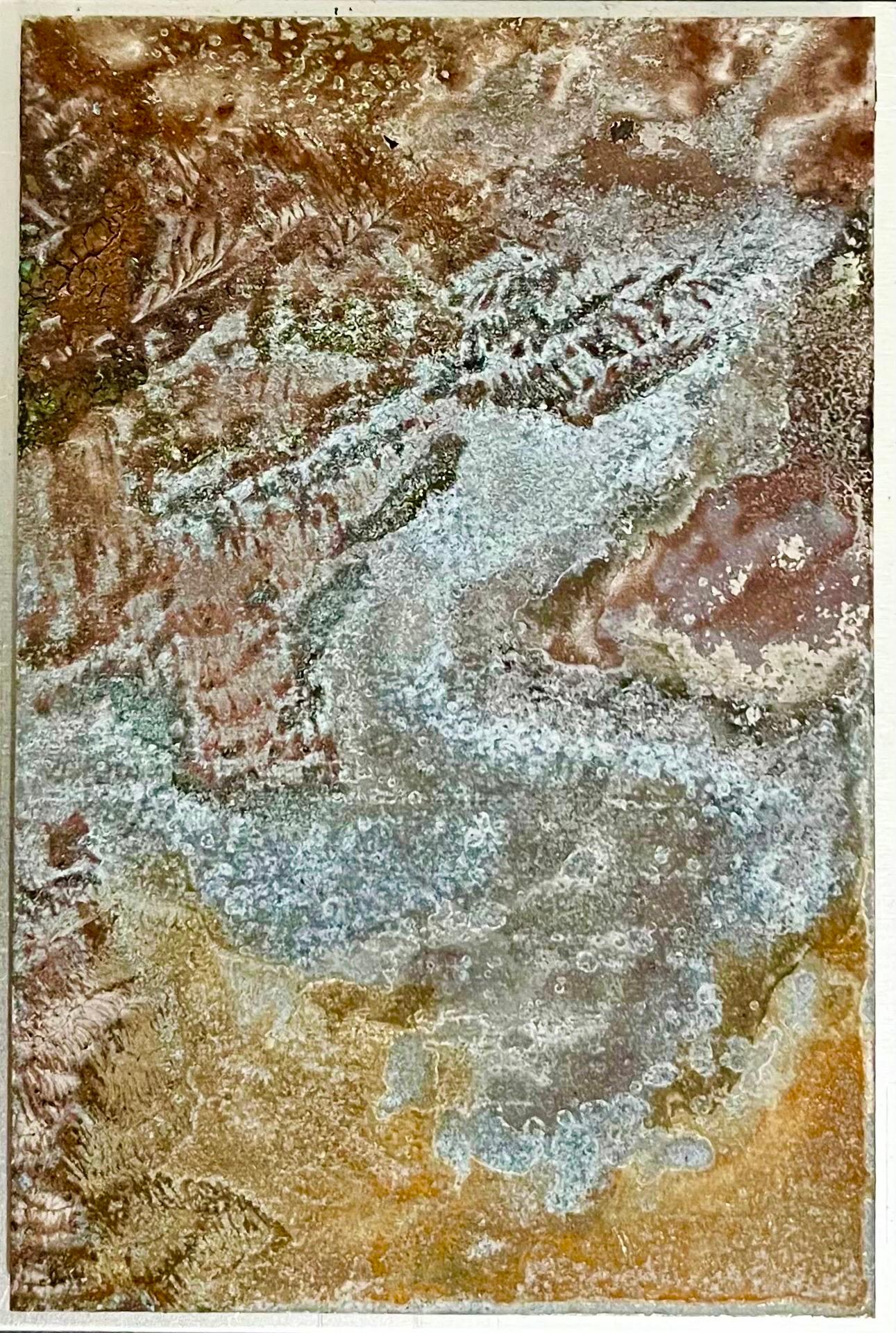 Pintura del cosmos de la expresionista abstracta israelí Dina Recanati, escultura en metal en venta 2
