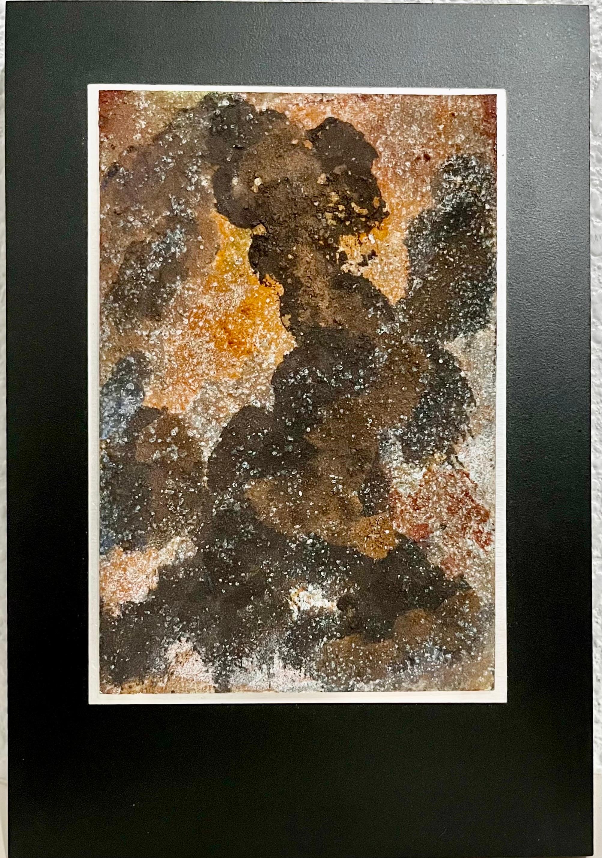 Pintura del cosmos de la expresionista abstracta israelí Dina Recanati, escultura en metal en venta 4