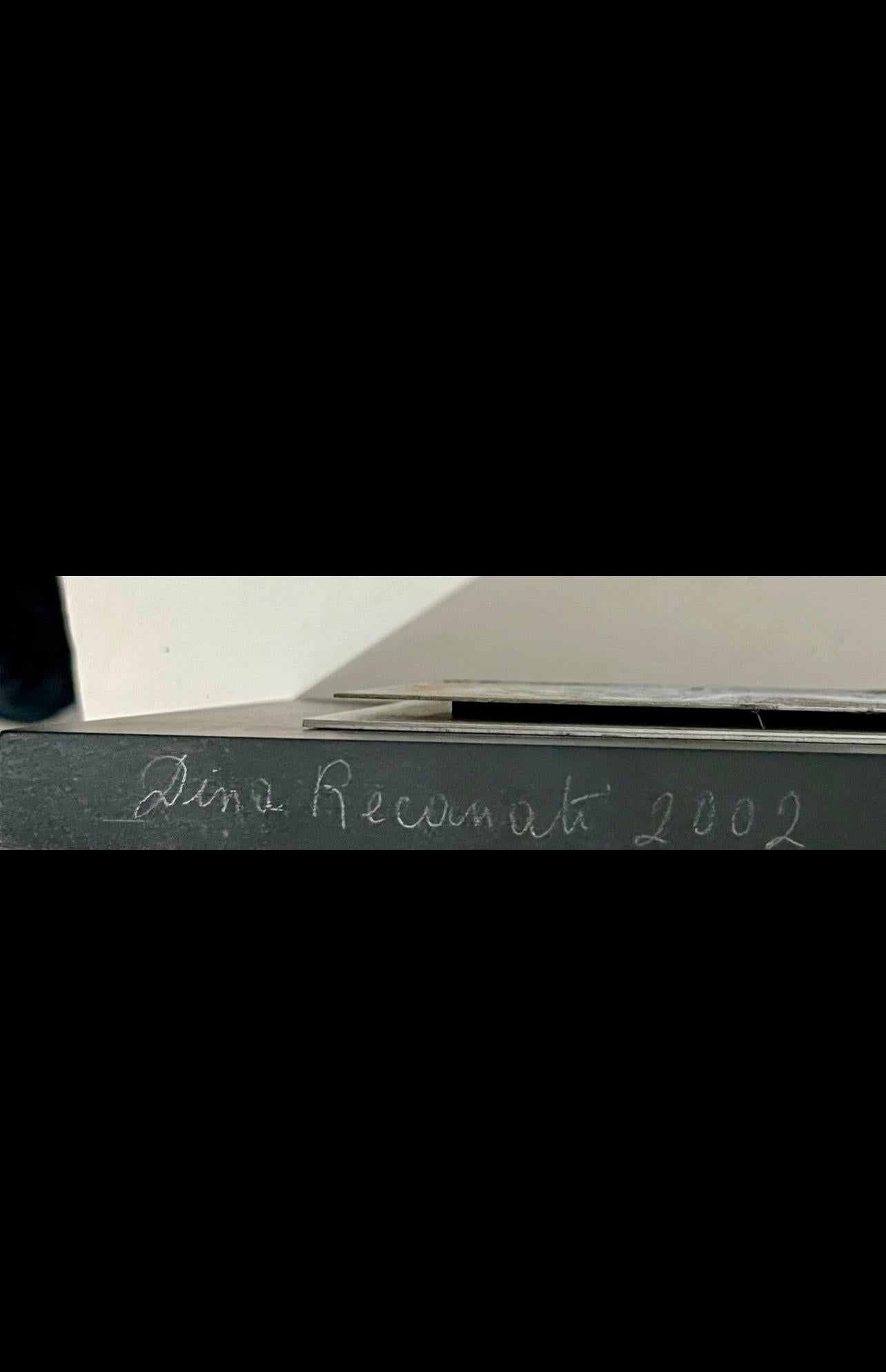 Pintura del cosmos de la expresionista abstracta israelí Dina Recanati, escultura en metal en venta 5
